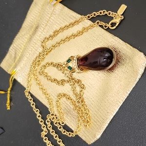 Like New MVH princess Michaela Heraldic Amethyst Glass purple stone pendant drop